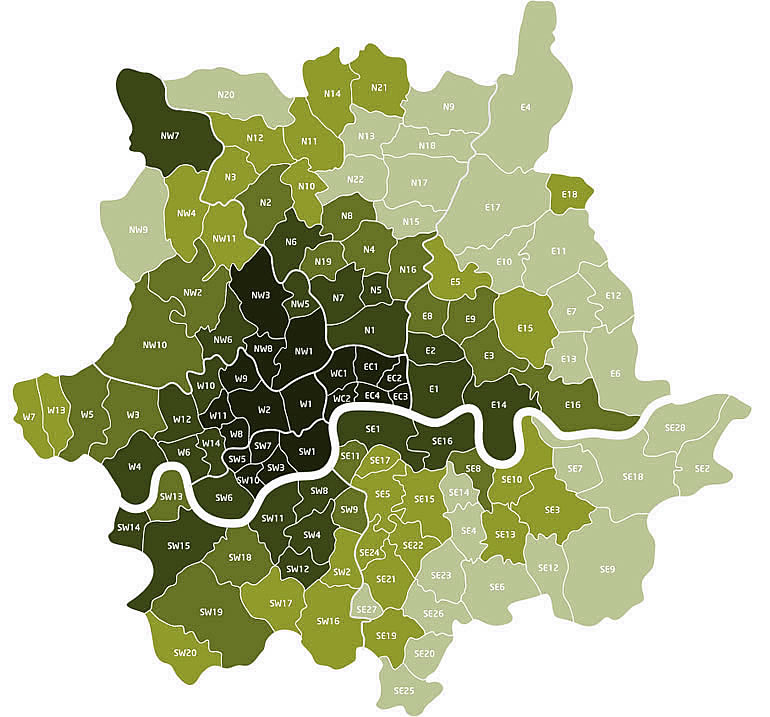 Map London - Man and Van Hire areas